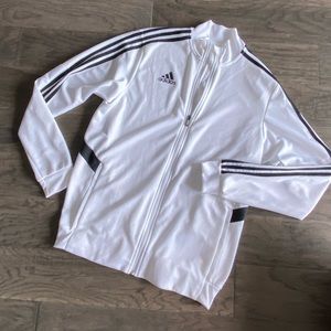 Adidas White Soccer Track Jacket Zip Up